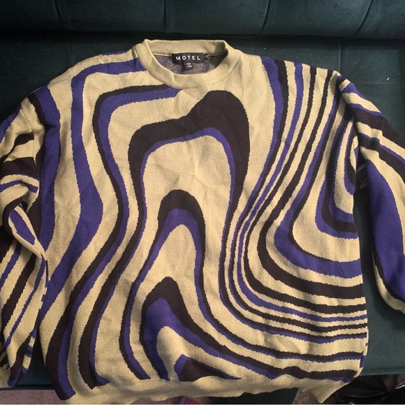 Motel Rocks | Sweaters | Mably Oversized Jumper In Mega Ripple Green |  Poshmark
